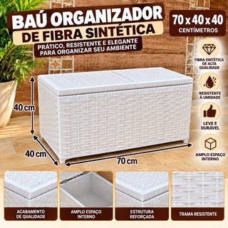 Baú Para Brinquedos Organizadora 100 Litros 70x40x40 com porta cadeado