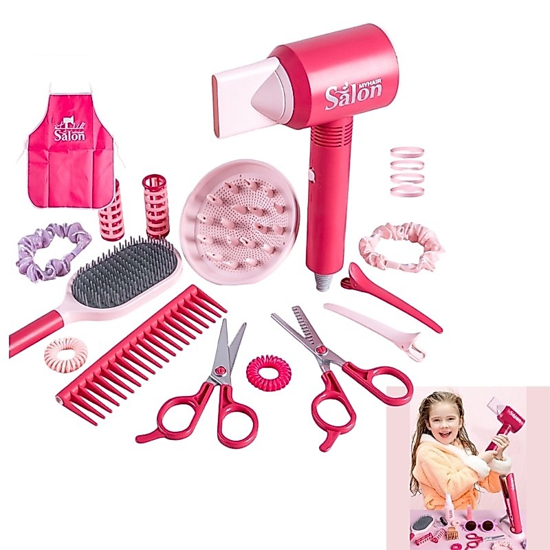 Conjunto 36 Peças TENB Kits Salão Beleza Para Meninas Secador Cabelo Reunião Festa Aniversário