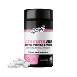 Vitamina B12 Metilcobalamina 9,94mcg 4Well 60 Cápsulas 60 Doses Forma Ativa Sem Lactose
