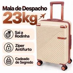 Mala de Viagem Despachar ABS Rígida Rodinhas 360° Cadeado Segredo Despacho Avião