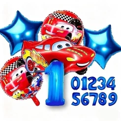 Kit 6 Balão Carros Metalizado Relâmpago McQueen Metalizado Comemoração Aniversário Festa Infantil