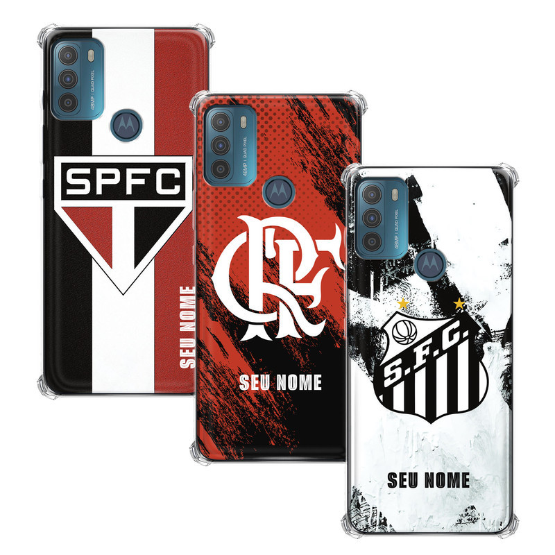 Capinha Personalizada Times Nacionais para Motorola Moto G50 4G com nome