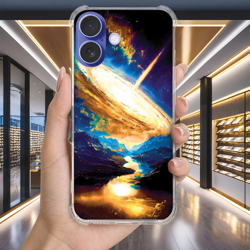 Capa Capinha IPHONE 12 PRO MAX 11 XS XR SE 2020 PLUS Anti-impacto Personalizada espaco GALAXIA (4109)