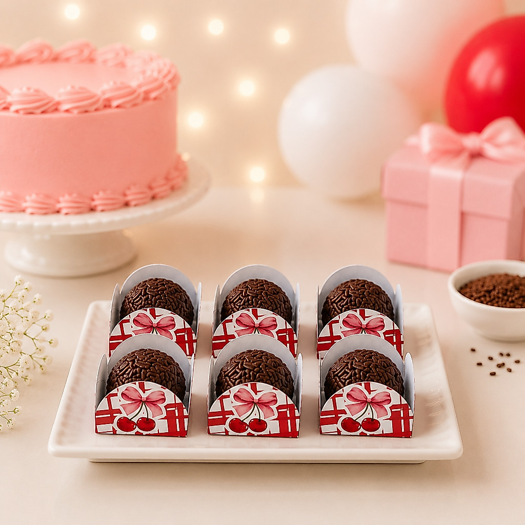 Forminha de Doces Personalizada Cerejinha /Lembrancinha de Festa /Aniversário