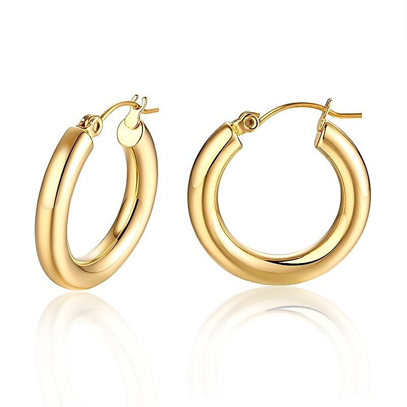 Vnox Brincos De Ouro Da Cor Do Punk Círculo Para As Mulheres Acessórios De Moda Coreano Simples Brincos Jóias Presentes