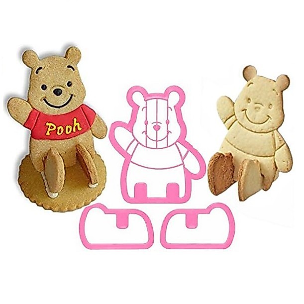 Molde Marcador Cortador Ursinho Pooh 3 peças Biscoito Biscuit Confeitaria