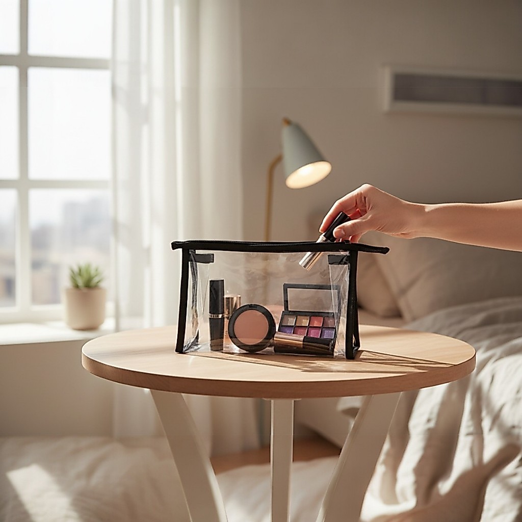 Necessaire Organizador Viagem Transparente Bolsa Feminina Masculino Maquiagem Mala Promoção Atacado