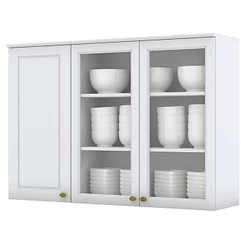Armário Aéreo Cozinha Nova York 3 Portas 3 Prateleiras Branco Hp - Henn