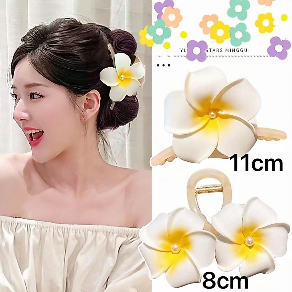 Clipe de flor de ovo feminino grande clipe de cabelo de flor ornamento de cabelo de cabeça traseira