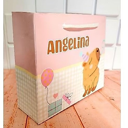 Sacolinha Saquinho Surpresa Personalizada Capivara  Lembrancinha Festa Infantil Capiravas  pegue monte