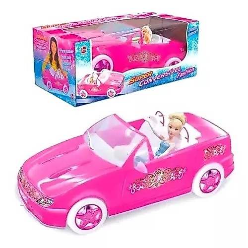 Carro Boneca Super Conversível Gigante fashion Rosa Grande Lider