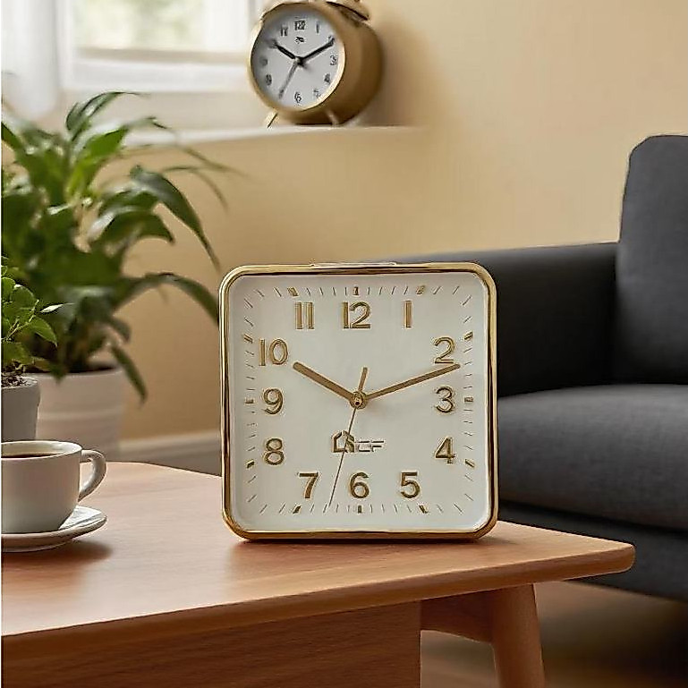 Relógio de parede quadrado decoração simples, adequado para sala de estar, quarto