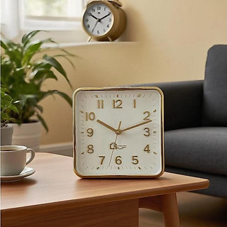 Relógio de parede quadrado decoração simples, adequado para sala de estar, quarto
