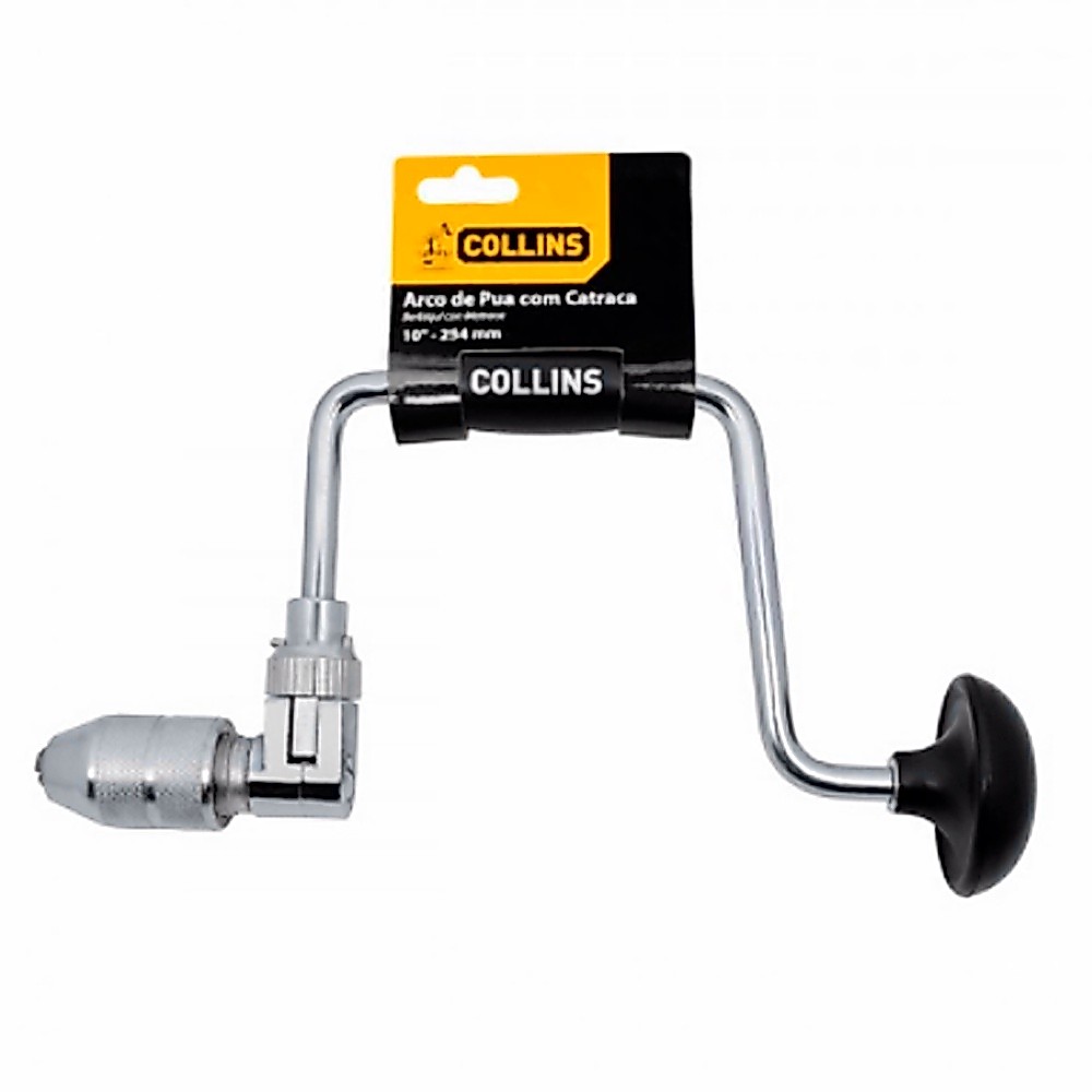 Arco De Pua 10Pol. 254mm Com Catraca Furadeira Manual Alta Qualidade Para Broca 11,5mm Espessura