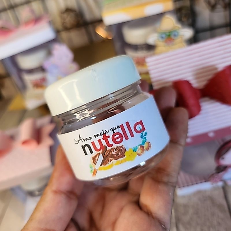 Caixa Personalizada Mini Nutella l PEGUE E MONTE l Lembrançinha Festa Infantil l Qualquer Tema