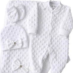 Saída De Maternidade Para Bebê Branco Bubble Soft Macio Quentinho Unissex Inverno - Diversas Cores