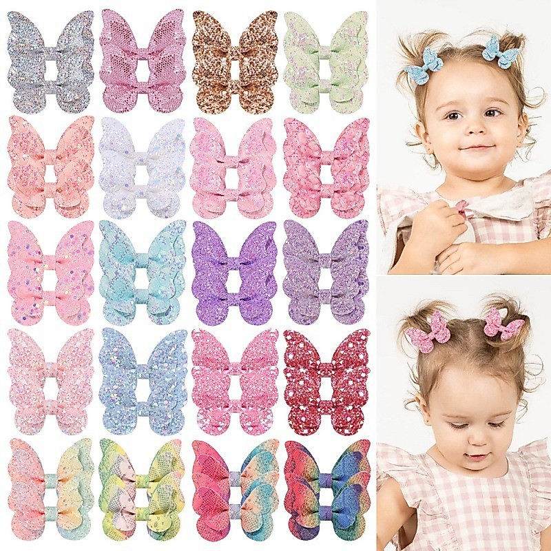 Novo Arco Presilhas Gradiente Brilhante Hairpin Acessórios Para O Cabelo Do Bebê Chapéus Bebês