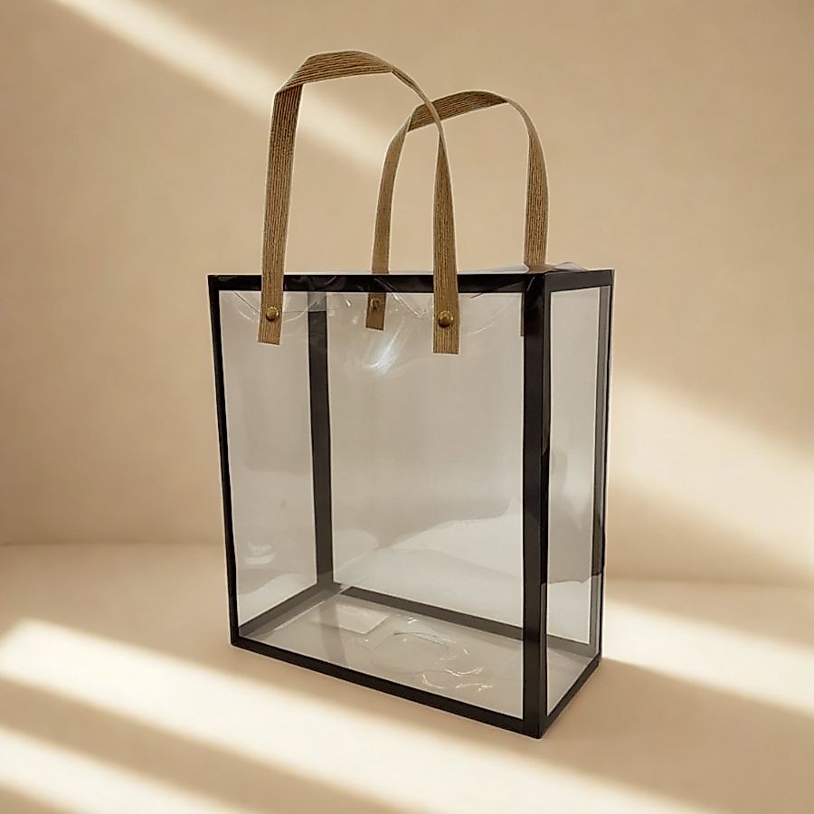 Caixa de PVC com Alça Kraft - Preto - 21x19x9cm - 1 unidade - Rizzo