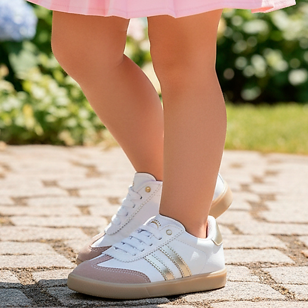 Tênis Infantil Ortopasso Casual Menina Feminino Sola Reta Escolar Confortável Colorido Estilo S