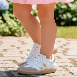 Tênis Infantil Ortopasso Casual Menina Feminino Sola Reta Escolar Confortável Colorido Estilo S
