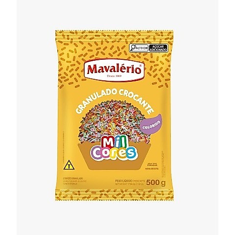 GRANULADO CROCANTE COLORIDO 500GR MAVALÉRIO