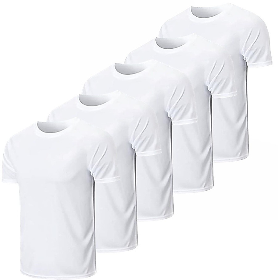 Kit 5 Camisetas Masculinas Lisas Básicas 100% Poliéster Sublimação Silkscreen