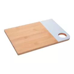 Tábua de Corte Lignora Retangular 32cm Bambu Azul Wolff para Carnes Legumes Frutas Servir Alimentos Cozinha Prática Casa