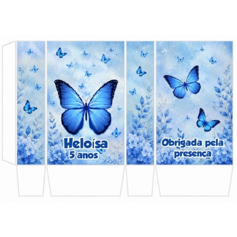 Sacolinhas Personalizadas borboleta azul|Lembrancinhas Surpresa |Festa Infantil