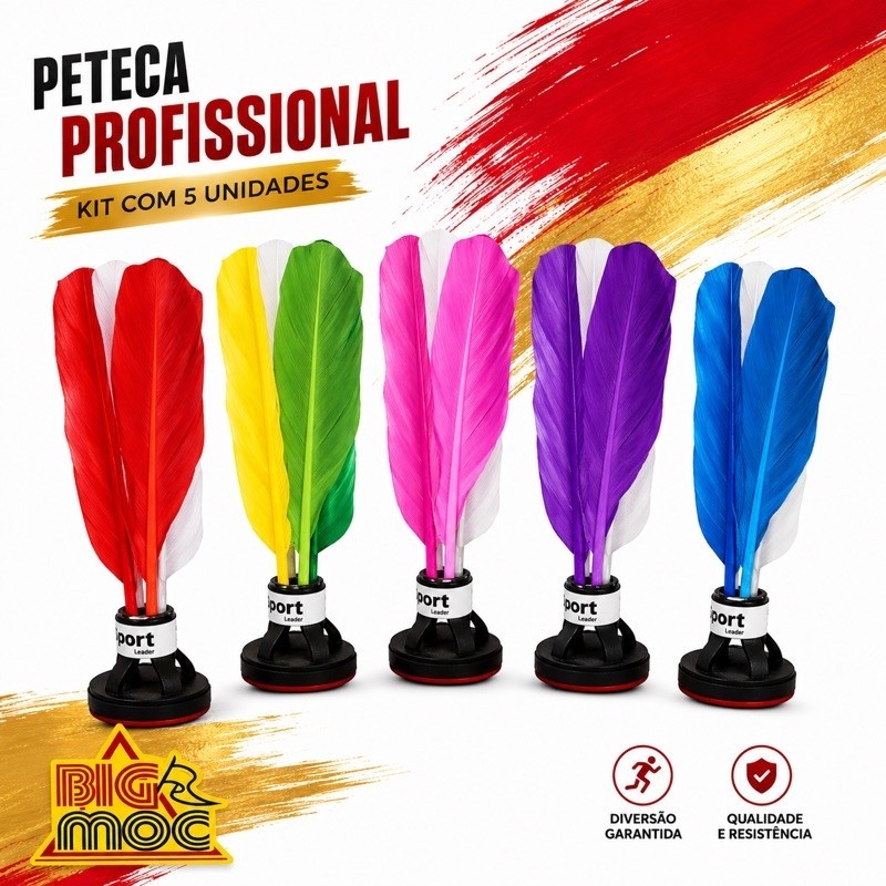 Kit Peteca Profission Colorida para Lazer 1/2/3 e 5ud.