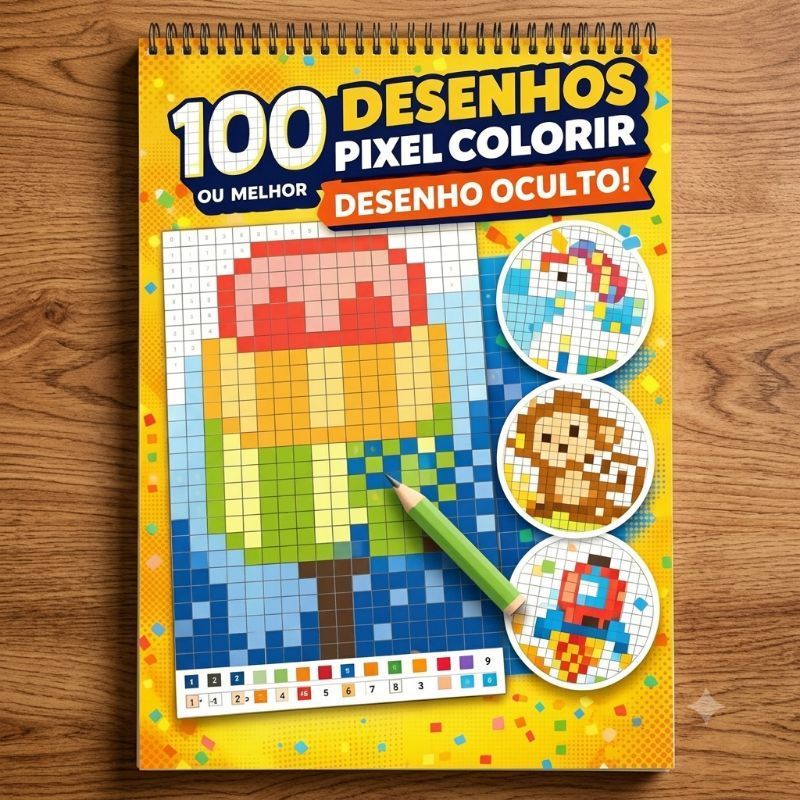 100 Desenhos Ocultos Para Colorir A4 - Atividade Percepção Visual e Foco / Arte Terapia - Adulto e Infantil