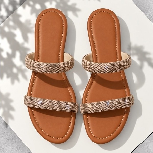 Rasterinha rasteira chinelo tiras moda brilhante glitter strass brilho