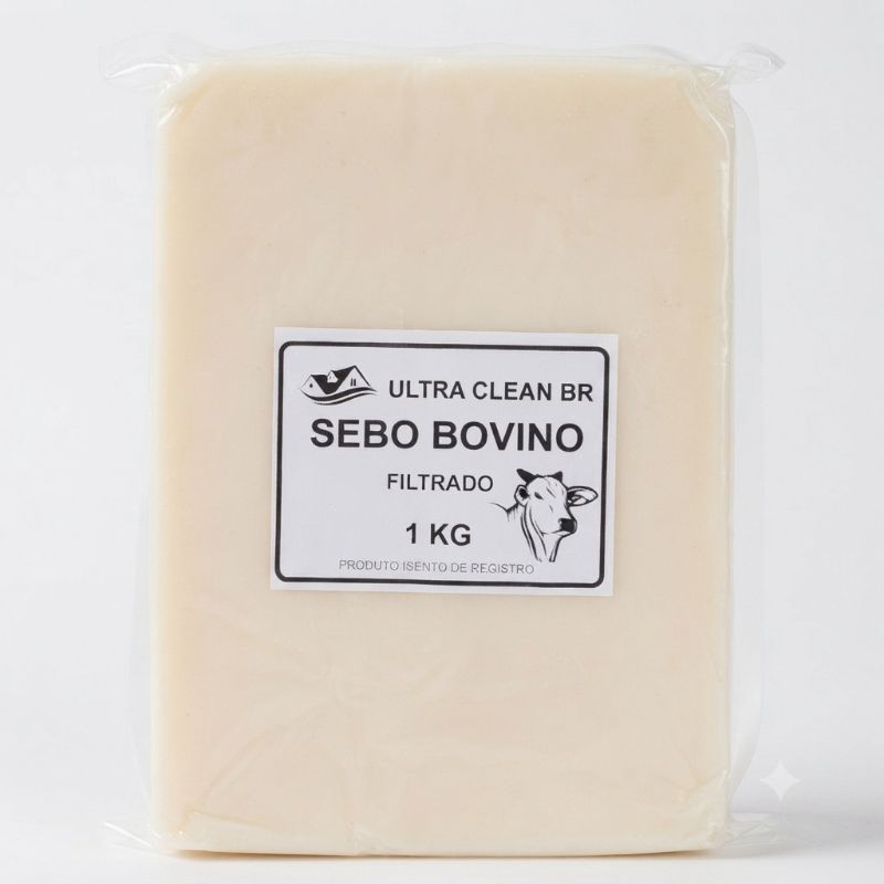 Sebo bovino 1 kg Filtrado e limpo de Impurezas pronto para Uso