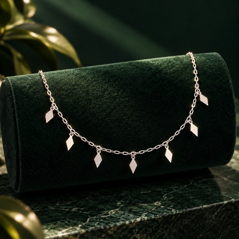 Choker Pingentes Geométricos em Prata 925