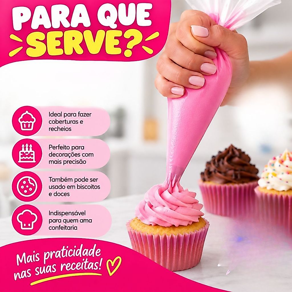 Saco De Confeitar Descartável 50 Unidades Manga Para Confeiteiro — imagem 2 de 2