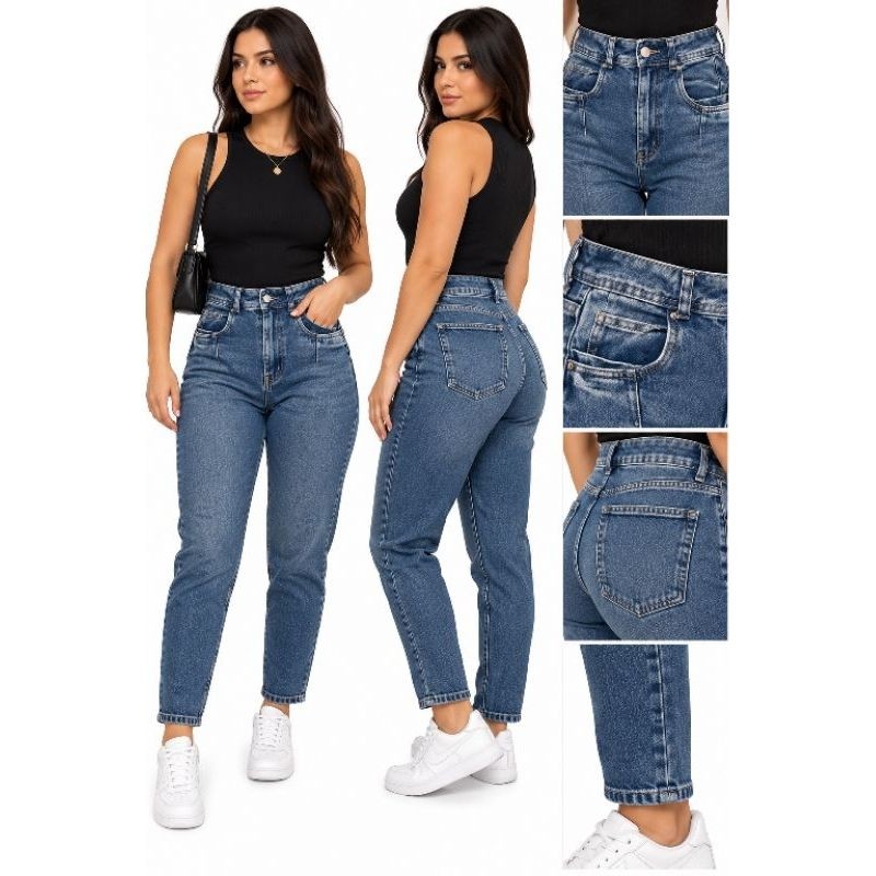 calça mon jeans Bluesteel feminina azul escuro brechó