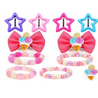 Kit Infantil de Acessórios para Cabelo e Pulseiras - Estrelas