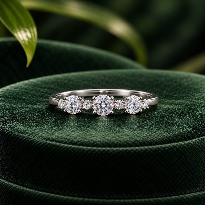 Anel Aparador Moissanite 3,5mm em Prata 925