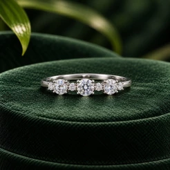 Anel Aparador Moissanite 3,5mm em Prata 925