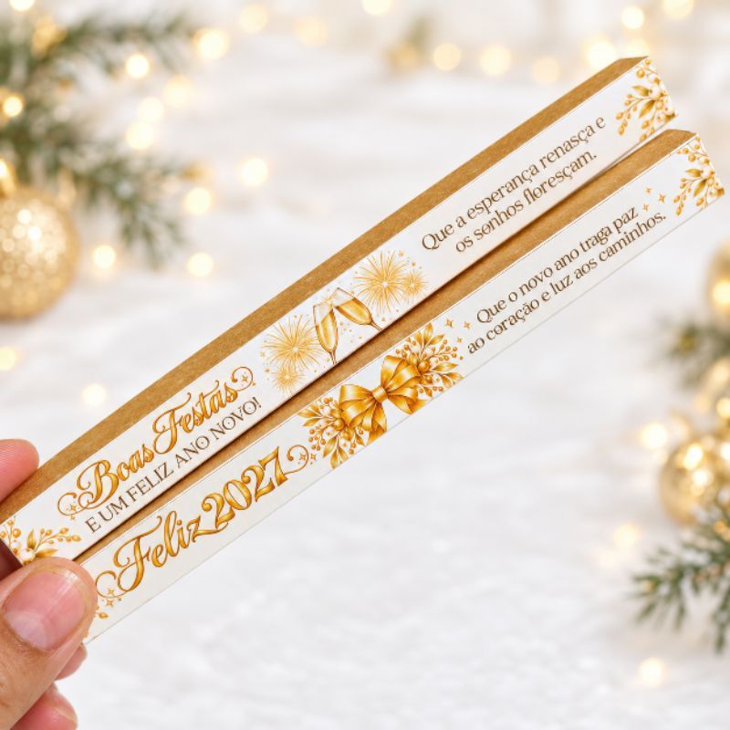 50 Lembracinhas de Natal - Feliz 2027 | CAIXA PARA CANETA | Mimos para clientes escola igreja empresa — imagem 2 de 2