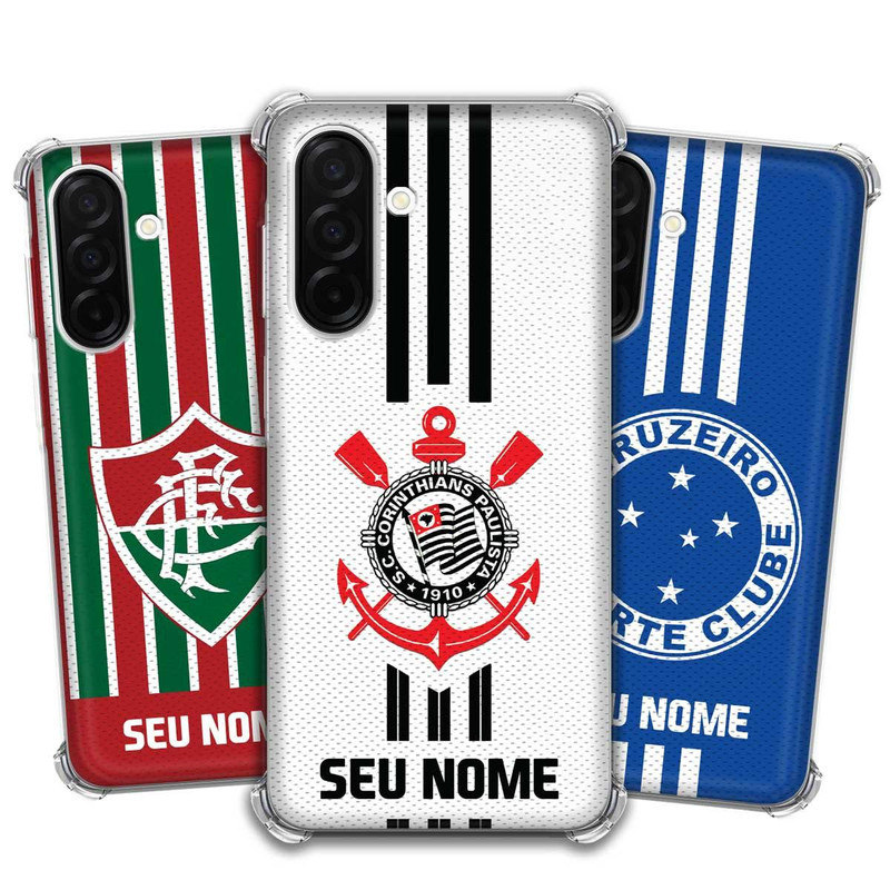 Capa Capinha - Samsung Galaxy A26 - Futebol Times do Brasil Personalizada com nome