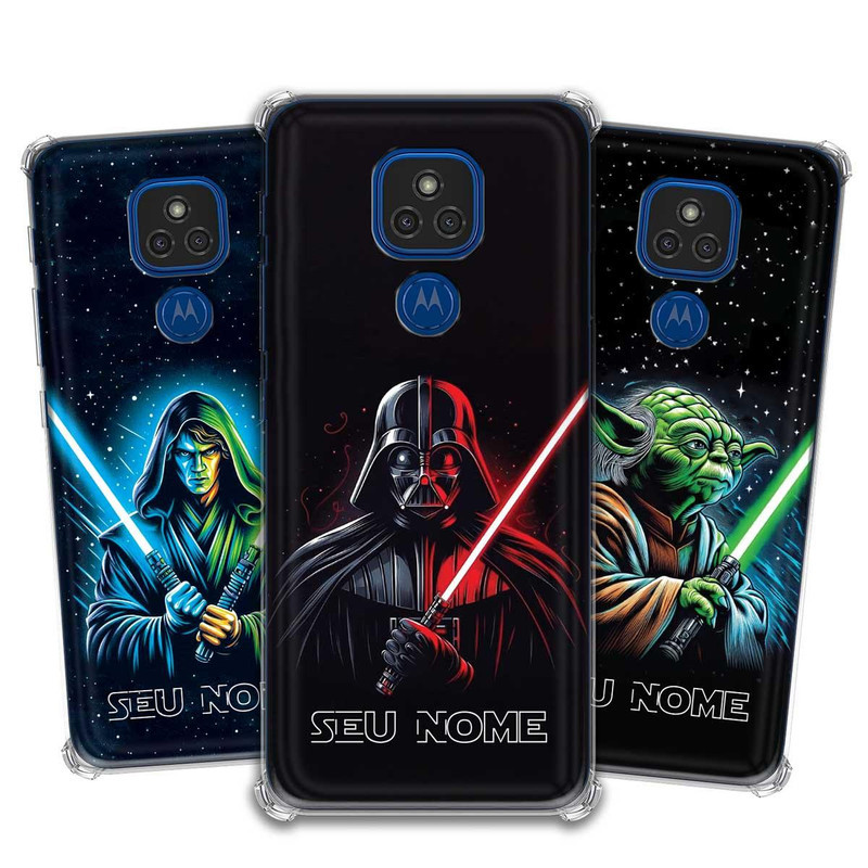 Capa Capinha - Motorola Moto E7 Plus - Star Wars Personalizada com Nome