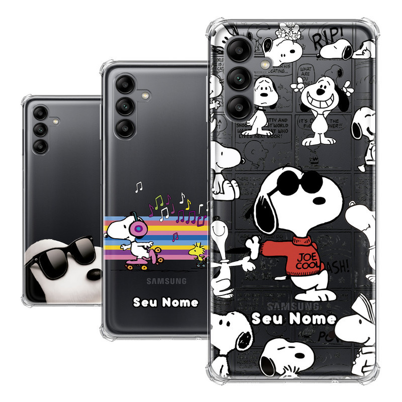 Capa para Samsung Galaxy A04S Coleção Snoopy e Charlie Brown e Woodstock