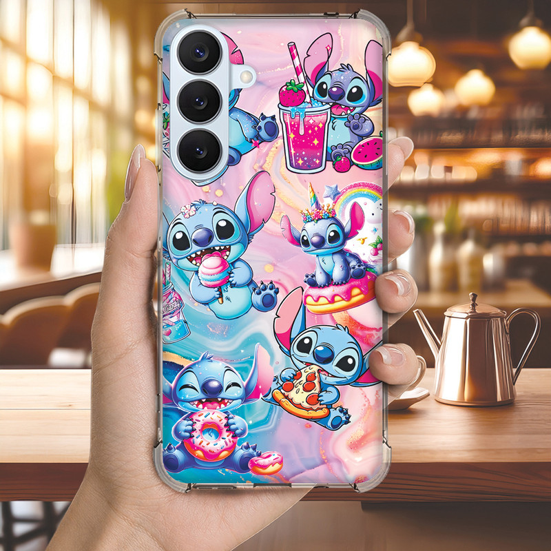 Capa Capinha GALAXY A20 A16 A15 A14 A13 A12 A11 A10 A05 Anti-impacto Personalizada geek STITCH azul (3443)