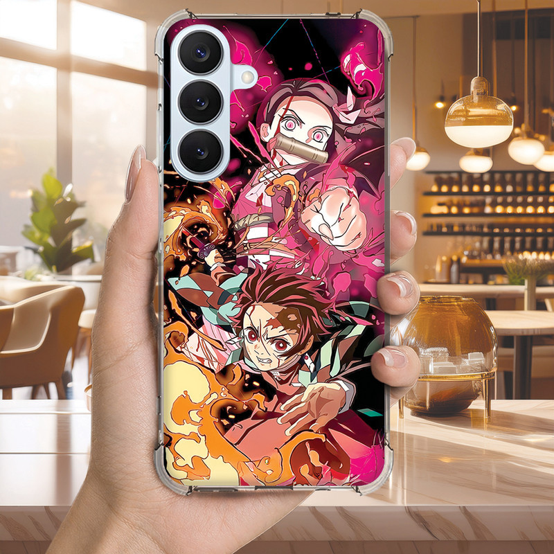 Capa Capinha GALAXY S20 ULTRA FE S10 PLUS S10E S9 S8 A73 A72 Anti-impacto Personalizada anime DEMON slayer (4072)
