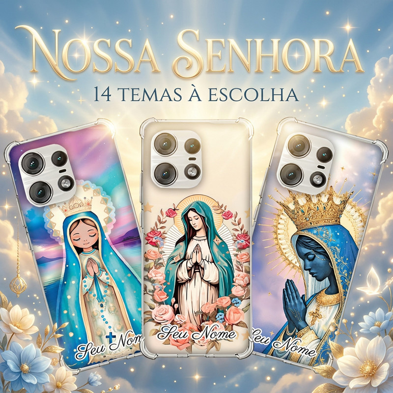 Capinha Capa MOTO G7 PLAY G6 PLUS E32 E22 E20 E13 E7 POWER E6S E6 Anti-impacto Personalizada tema fé NOSSA SENHORA