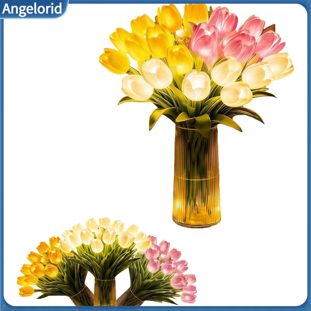 Artificial Tulip Light Led Lamp Night Bouquet Glowing Flowers Handheld Romantic Home Bedroom Decor Perfect Valentine's D
