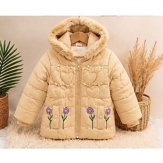 Jaqueta Infantil Puffer Forrada com Capuz de Pelúcia | Inverno Quentinha