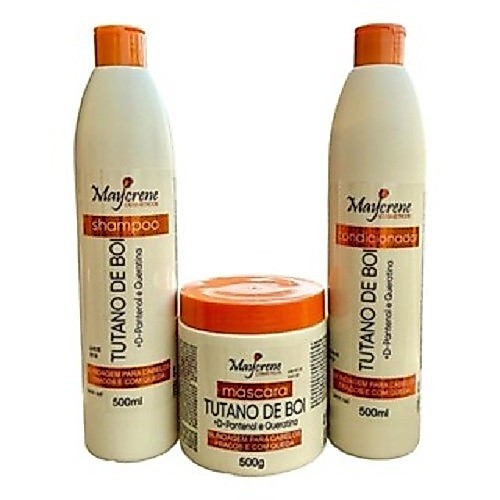 Kit Completo Tratamento Tutano de Boi + D-Pantenol e Queratina Maycrene Blindagem p/ Cabelos Fracos