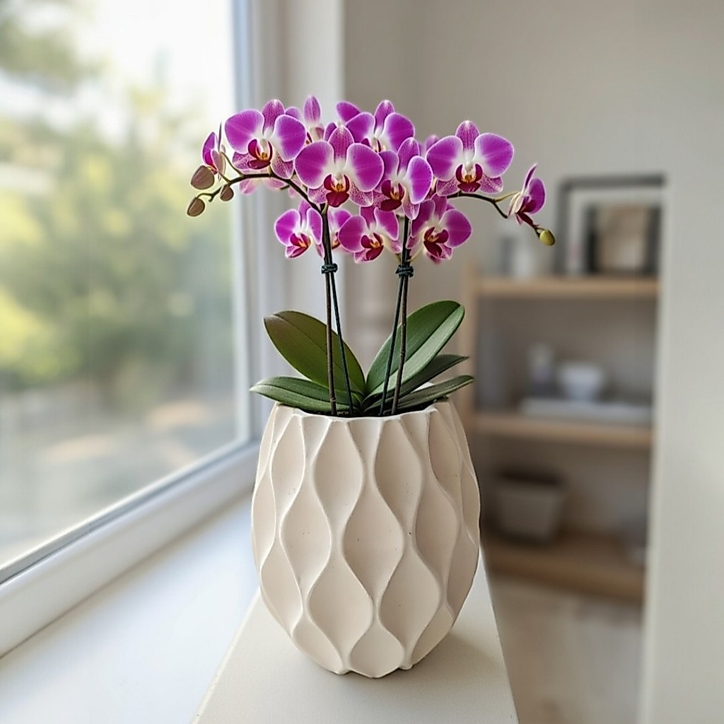 Vaso Floreira Cachepot TRIDIMENSIONAL Orgânico em cerâmica branco fosco ondulado decorativo decoração de interiores