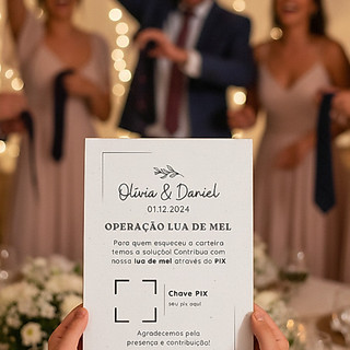 Placa Pix Operação Lua de Mel Sapatinho Gravata Casamento